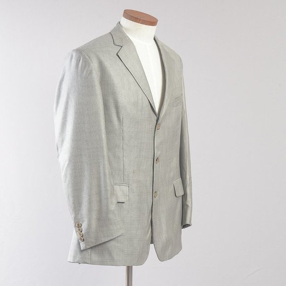 Geoffrey Beene Men's Coat Blazer Silk 100% Wool Gray 42R